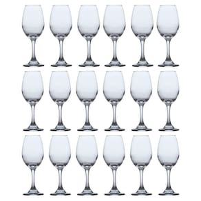 Jogo de Taças de Vidro Água E Vinho Tinto 365ml Luxo - 18 UN