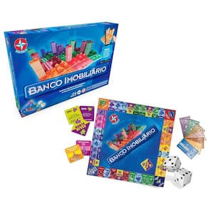 Jogo de Mesa Banco Imobiliário Grande Com Aplicativo Estrela Brinquedos