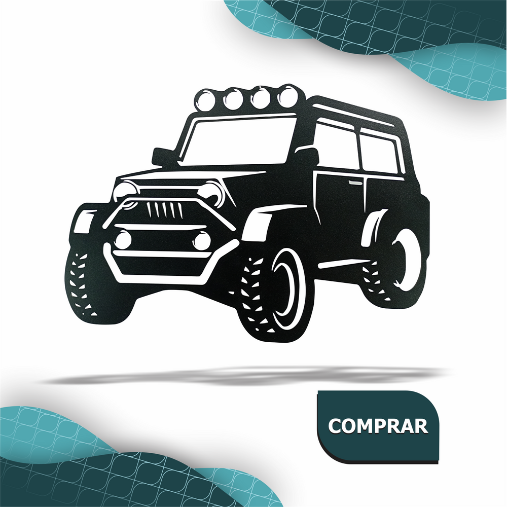 Quadro Jeep 30x43 Cm Preto
