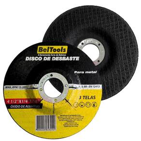 10 Disco Desbaste 4.1/2 x 7/8 Ferro Esmerilhadeira Beltools