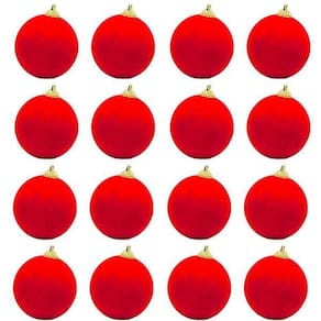 Bolas Natal 6cm Camurça Vermelha Kit 16 - Decoração Árvore