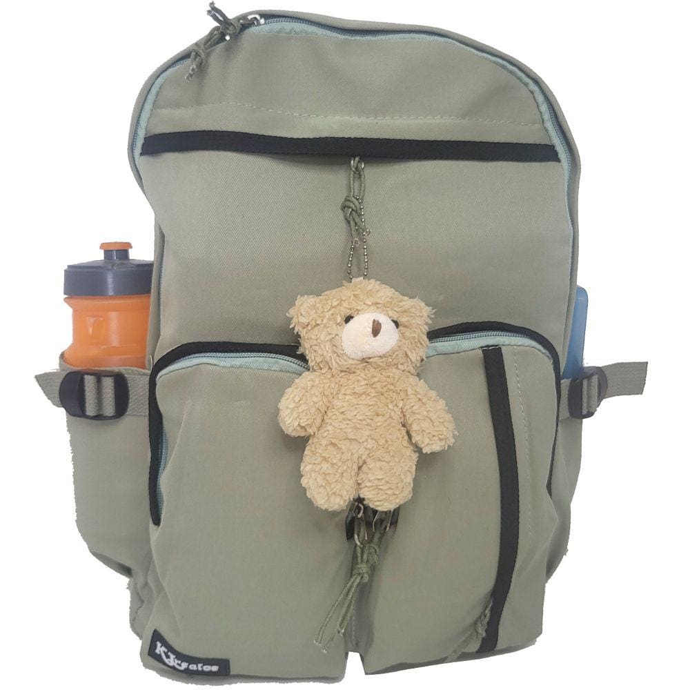 Mochila Escolar Com Pelúcia Verde 2037