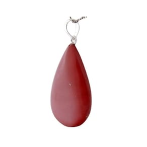Colar Gota Pedra Jaspe Vermelho Montagem Prata 950