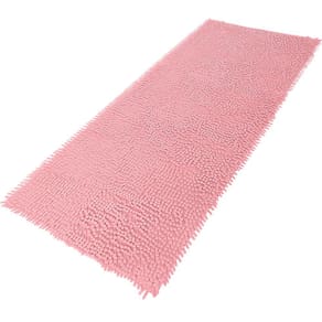 Tapete Bolinha Microfibra Passadeira Antiderrapante 50x100cm Rosa