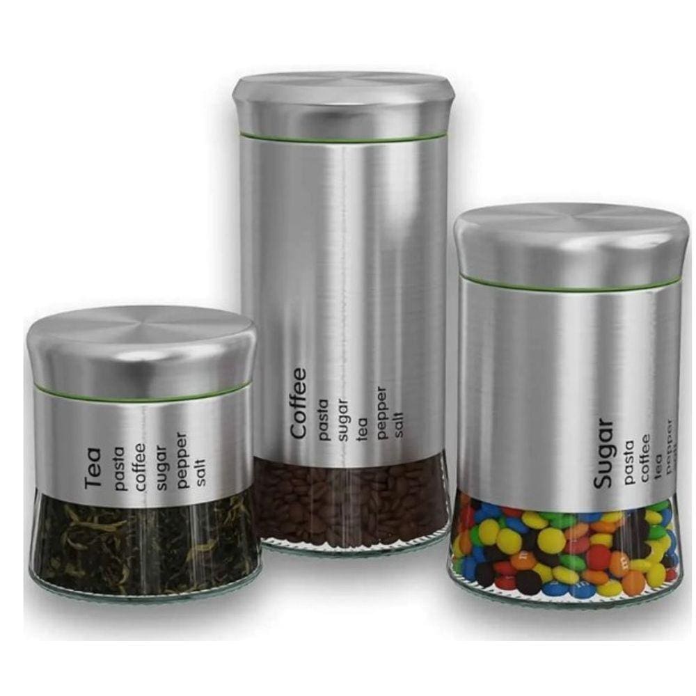 Conjunto Pote Hermético Inox 3 Peças Hauskraft