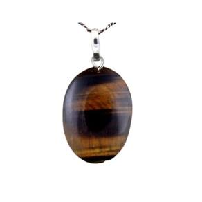 Colar Olho de Tigre Cabochão Montagem Prata 950