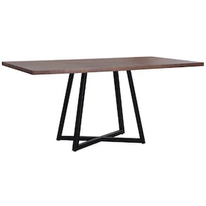 Mesa Jantar Cozinha I08 Madeira Taeda 180x77 cm Castanho Aço Preto Dmobiliario