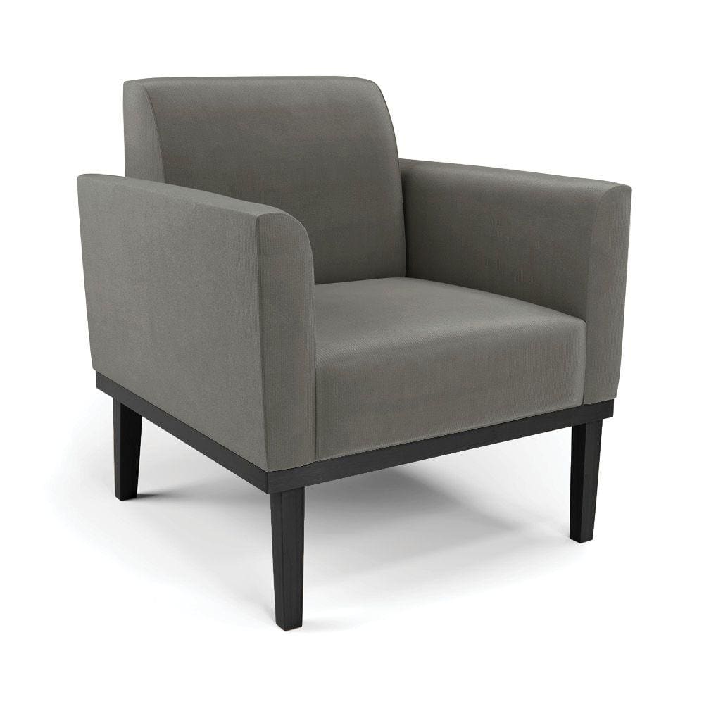 Poltrona Base de Madeira Fixa Preto Marisa Suede Grafite - D`Rossi