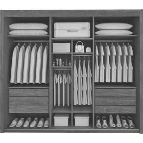 Guarda Roupa Casal com Espelho 3 Portas 6 Gavetas - Palissy - Móveis Bettio