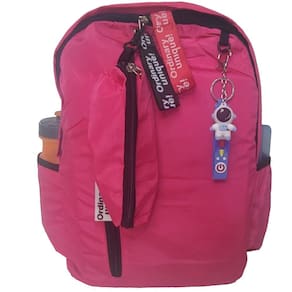 Mochila Escolar Feminina Kit Estojo e Chaveiro Pink ZC8006