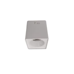 Plafon Spot Sobrepor MR16 Dicroica Quadrado Recuado Branco 10cm