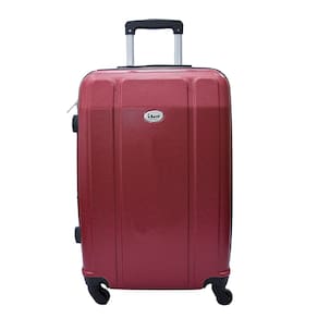 Mala de Viagem Grande Continental em Abs, Cadeado Embutido, Rodas Giro 360 Ika Vermelha