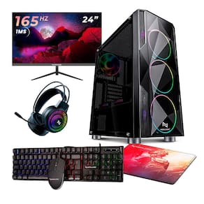 Kit - Pc Gamer Amd Ryzen 7 5700G 16Gb (Rtx 4060 8Gb) Ssd 1Tb + 240Gb M.2 600W 80 Plus + Monitor Neologic 24 165Hz, Neologic Streamer - Nli85884