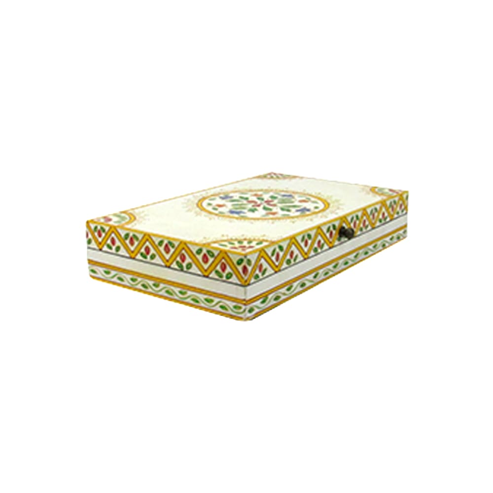 Caixa Rustica Branco Colorido Decorativa - 5x30x18cm - 29777