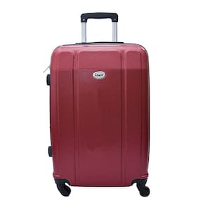 Mala de Bordo Pequena para Viagem Continental em Abs, Cadeado Embutido, Rodas Giro 360 Ika Vermelha