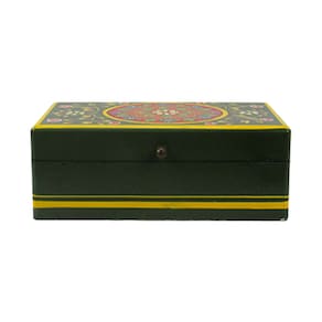 Caixa Rustica Verde Colorido Decorativa - 9x25x15cm - 29779