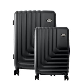 Conjunto de Malas de Viagem Abs Expansível Ika Flex Cadeado Tsa Rodas Duplas 2pcs P/m Preto