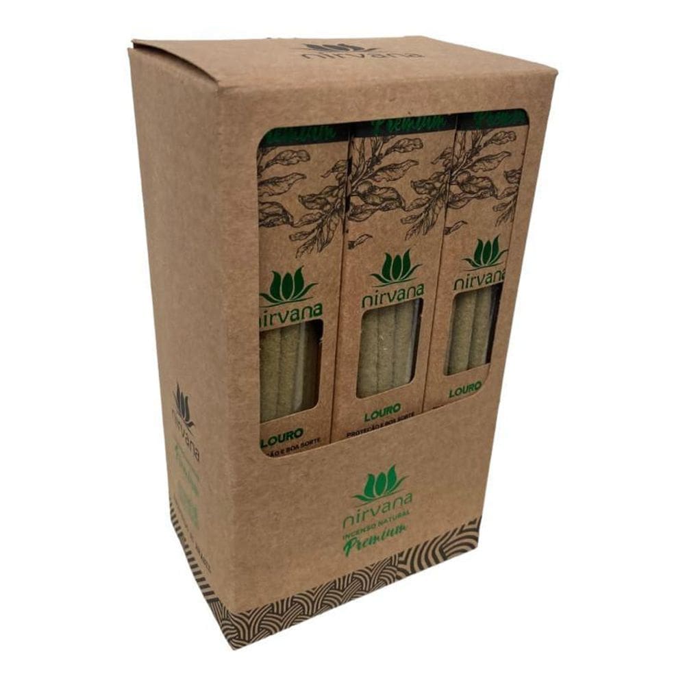 Incenso Natural Nirvana Louro Premium Caixa Com 5 Varetas