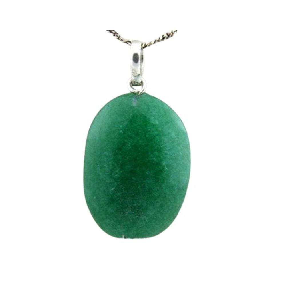 Colar Cabochão Pedra Aventurina Verde Prata 950