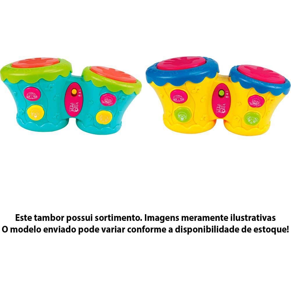 Tambor com Sons e Luzes - Tambor Musical Baby - DM Toys
