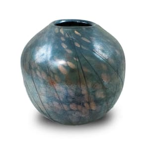 Vaso Decorativo em Cristal Prateado - 23x24x24cm - 27014