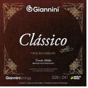 Encordoamento Para Violão Nylon Média Série Clássico Giannini
