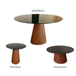 Conjunto de Mesas Cone - Jantar, Apoio e Centro