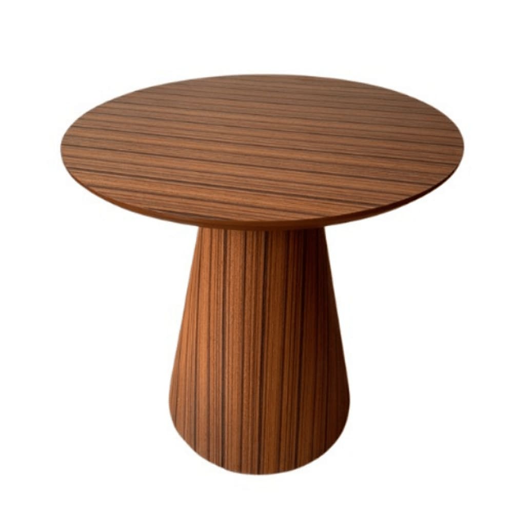 Mesa Cone Lateral Laminada em Madeira Natural Pau Ferro Linear Tampo 41 cm