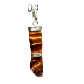 Colar Mini Figa Olho de Tigre Prata 950 Amuleto Da Sorte