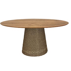 Mesa De Jantar Cone Oval 180x100 cm Tampo Antíqua Base Fibra Sintética