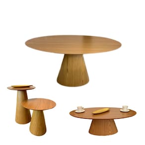 Conjunto de Mesas Cone - Jantar, Apoio, Centro e Lateral