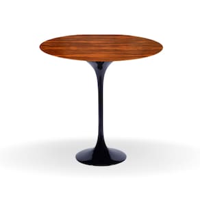 Mesa Bistrô Saarinen 60 cm Tampo Pau Ferro Base Preta