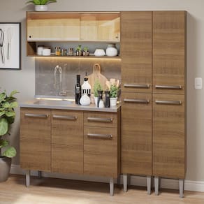 Armário de Cozinha Compacta 169cm com Pia Rustic Emilly Madesa 14