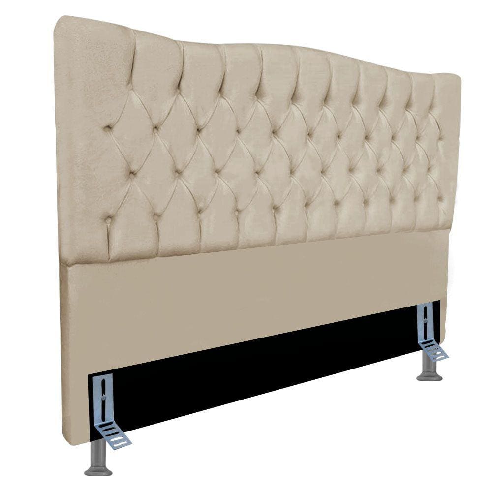 Cabeceira Estofada dunas 1.60 Cama Box Suede Bege