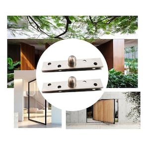 Kit 2 Dobradiças Pino Pivotante Aço Inox Porta Giratória 360° -100x18mm