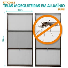 Tela Mosquiteira Em Alumínio Altura Regulável Largura 60 Cm