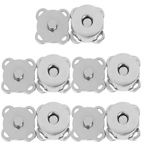 Kit 5 Botões Magnéticos 18mm Fecho Imantado Prata P/ Costurar imã
