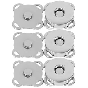 Kit 3 Botões Magnéticos 14mm Fecho Imantado Prata P/ Costurar imã