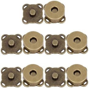 Kit 5 Botões Magnéticos 14mm Fecho Imantado Bronze P/ Costurar imã