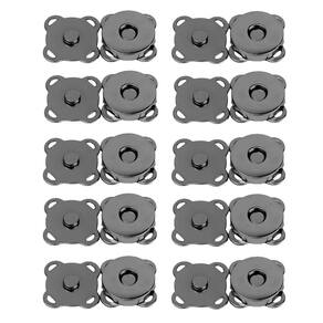 Kit 10 Botões Magnéticos 18mm Fecho Imantado Preto P/ Costurar imã