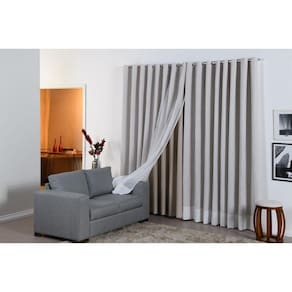 Cortina Gaze De Linho Blackout 3,0M X2,10M Sala/Quarto Luxo