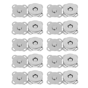 Kit 10 Botões Magnéticos 18mm Fecho Imantado Prata P/ Costurar imã