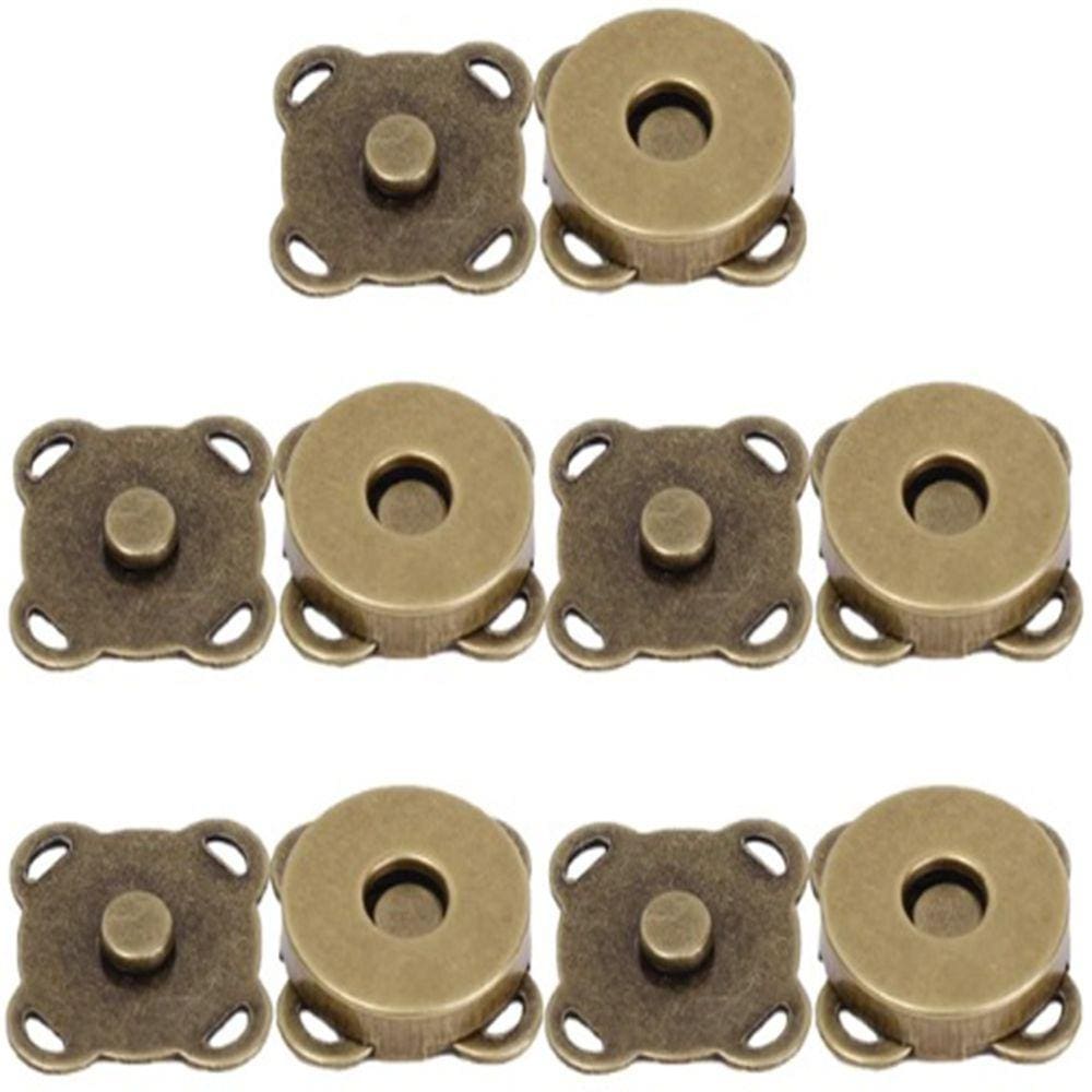 Kit 5 Botões Magnéticos 18mm Fecho Imantado Bronze P/ Costurar imã