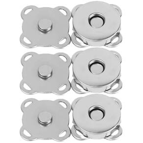 Kit 3 Botões Magnéticos 18mm Fecho Imantado Prata P/ Costurar imã