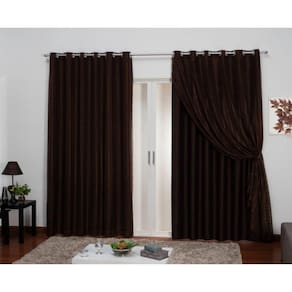 Cortina Blackout Tecido 3,00X2,80 Com Voil Marrom