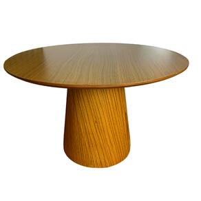 Mesa de Centro Cone Tampo 70 cm em MDF Freijó e Base em Madeira Natural Freijó