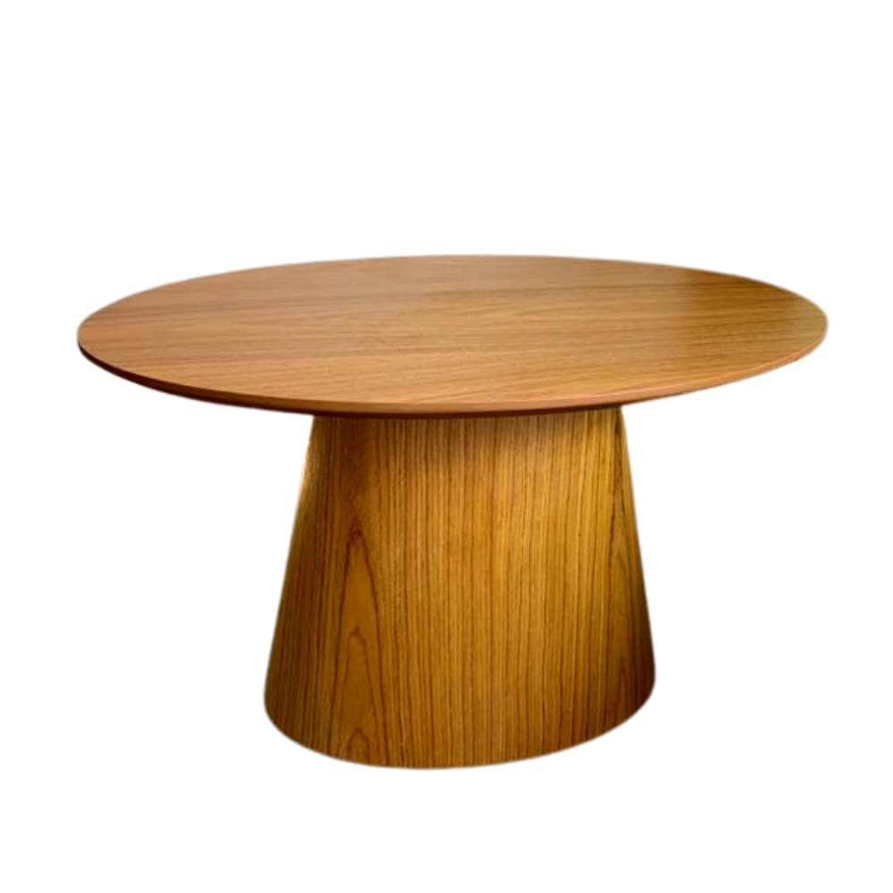 Mesa Cone de Centro Oval 137x90 cm Base laminada em Madeira Freijó Tampo Freijó