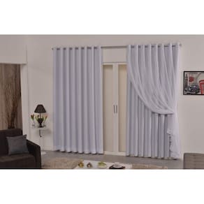 Cortina Blackout Corta Luz 3,00X2,80 Branco Gelo/Branco