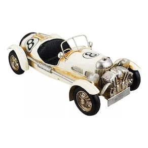 Carro Esportivo Branco 11x33x16cm Estilo Retrô - Vintage