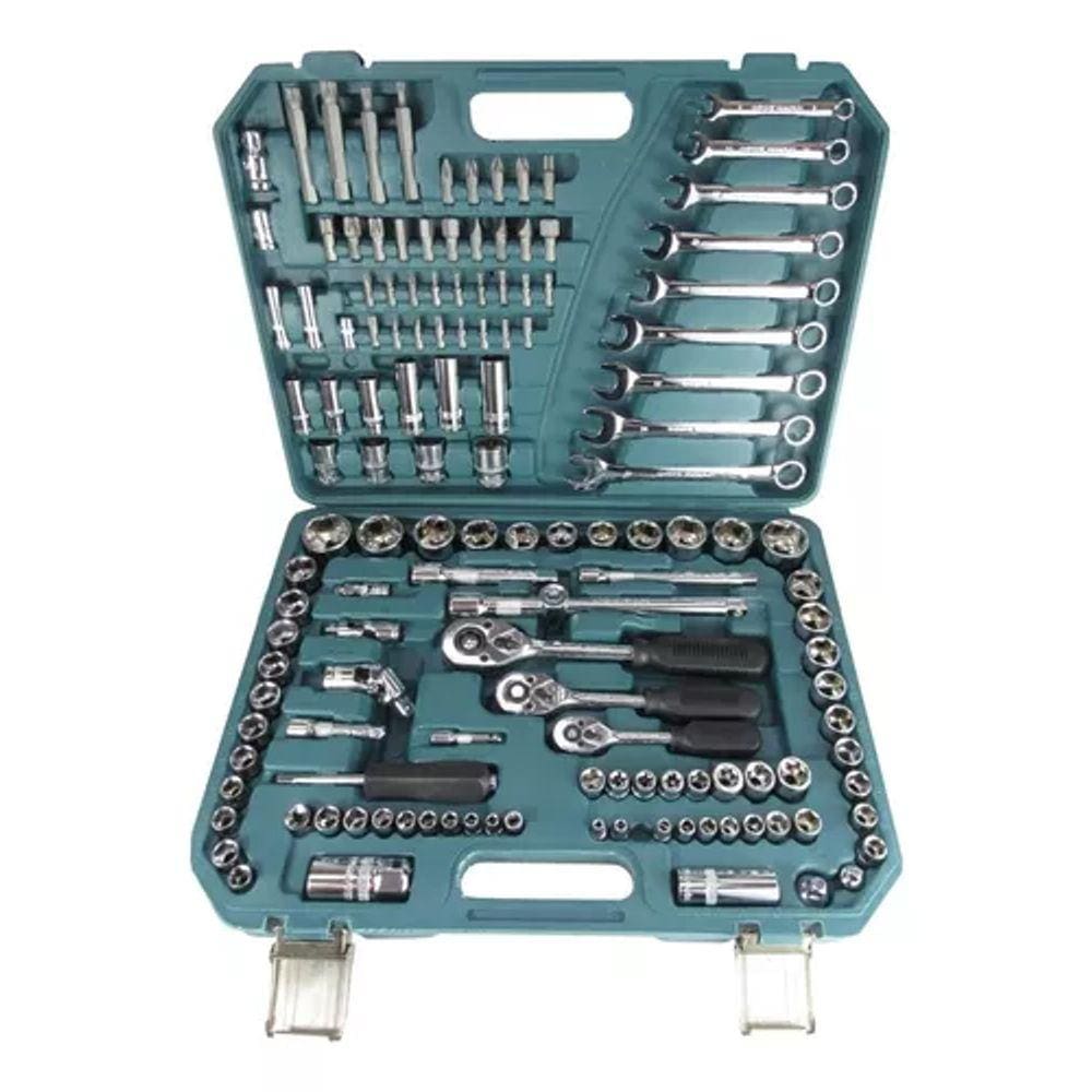 Jogo De Soquete 136 Pecas 1/4 3/8 E 1/2 Titanium - 5516